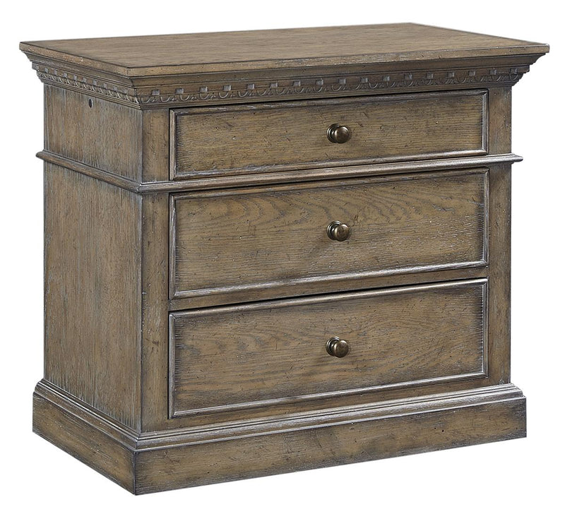 Aspenhome Furniture Belle Maison Liv360 Bedside Chest in Light Aged Oak - Furniture City (CA)l