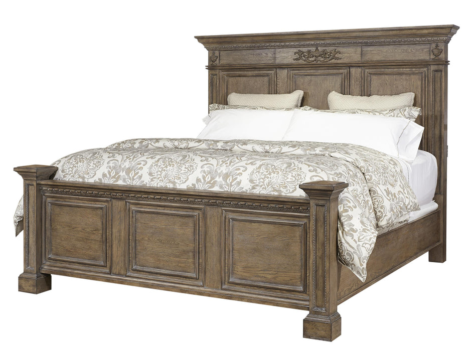 Aspenhome Furniture Belle Maison Queen Panel Bed in Light Aged Oak
