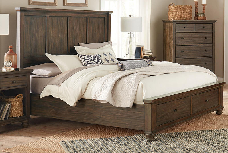 Aspenhome Hudson Valley California King Panel Storage Bed in Chestnut - Furniture City (CA)l