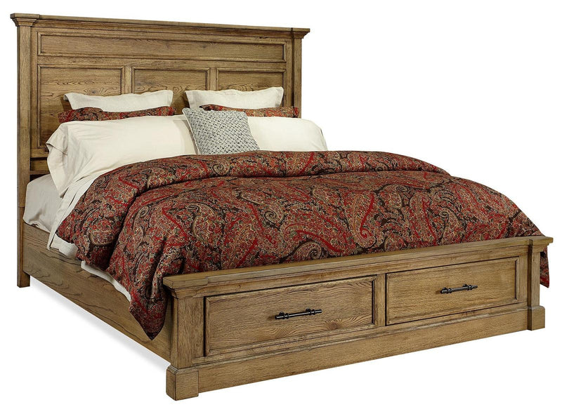 Aspenhome Manchester California King Storage Bed in Glazed Oak - Furniture City (CA)l