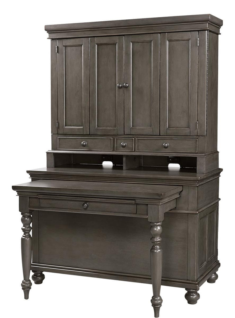 Aspenhome Oxford Murphy Desk and Hutch in Peppercorn - Furniture City (CA)l