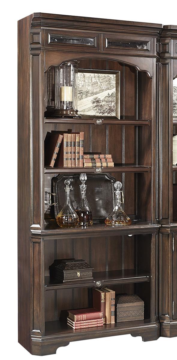Aspenhome Sheffield Open Bookcase in Warm Rubbed Brown I39-333 - Furniture City (CA)l