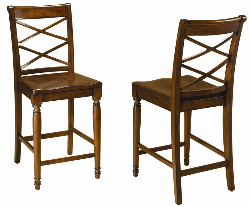 Aspenhome Cambridge Double X Counter Height Side Chair in Brown Cherry ICB-6671S (Set of 2) - Furniture City (CA)l