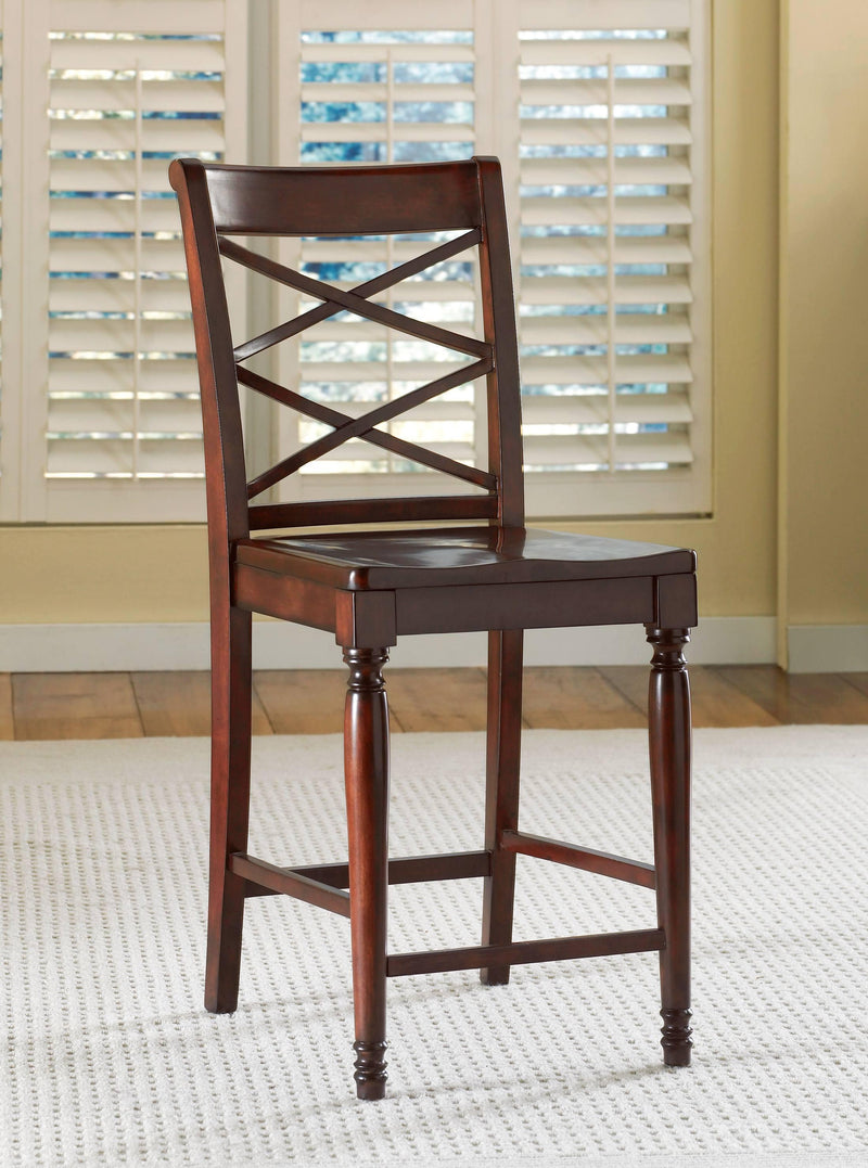 Aspenhome Cambridge Double X Counter Height Side Chair in Brown Cherry ICB-6671S (Set of 2) - Furniture City (CA)l