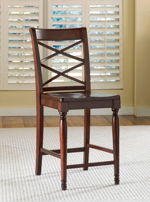 Aspenhome Cambridge Double X Counter Height Side Chair in Brown Cherry ICB-6671S (Set of 2)