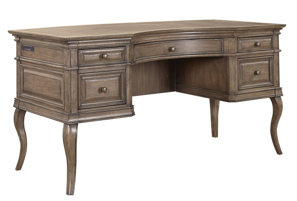 Aspenhome Arcadia 60" Half Pedestal Desk in Truffle