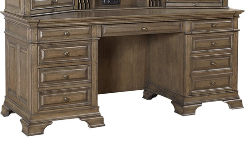 Aspenhome Arcadia 72" Credenza Desk and Hutch in Truffle/319 image