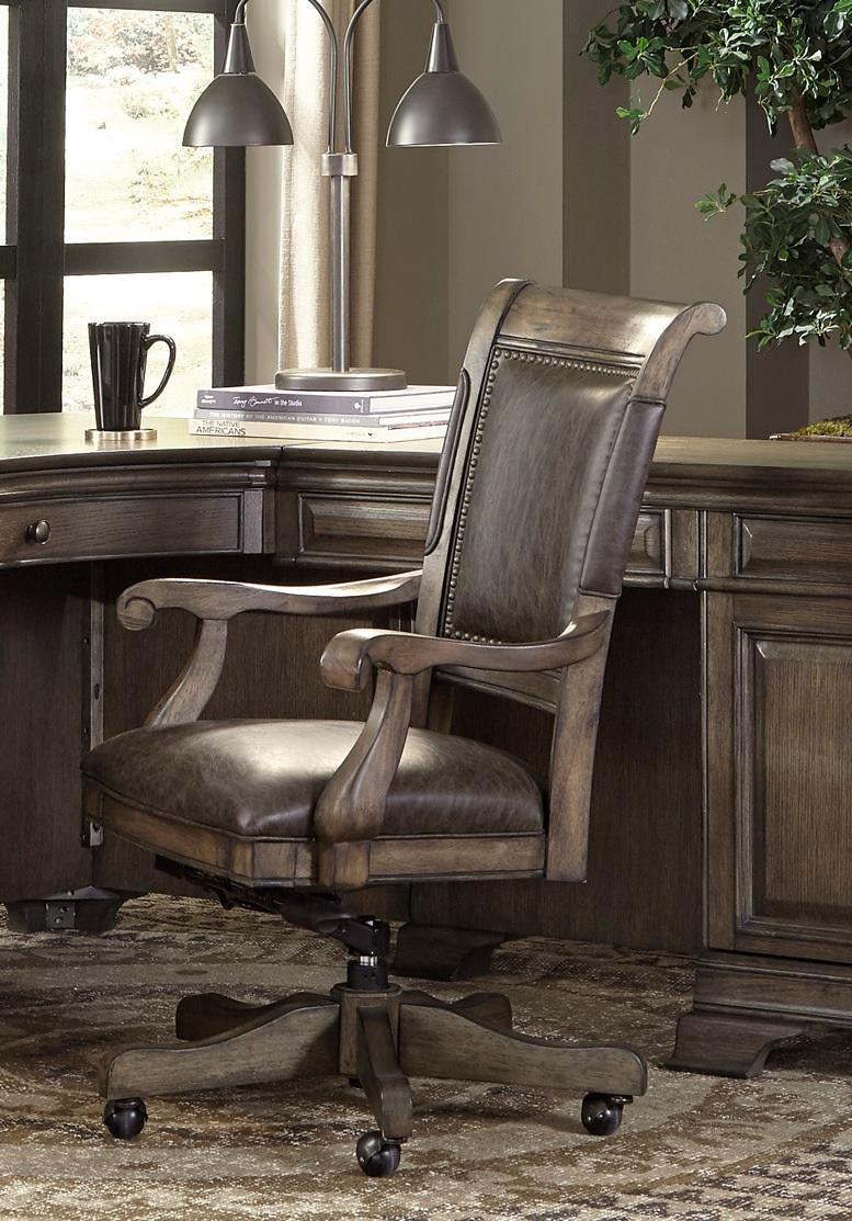 Aspenhome Arcadia Office Chair w/ /Arm in Truffle - Furniture City (CA)l