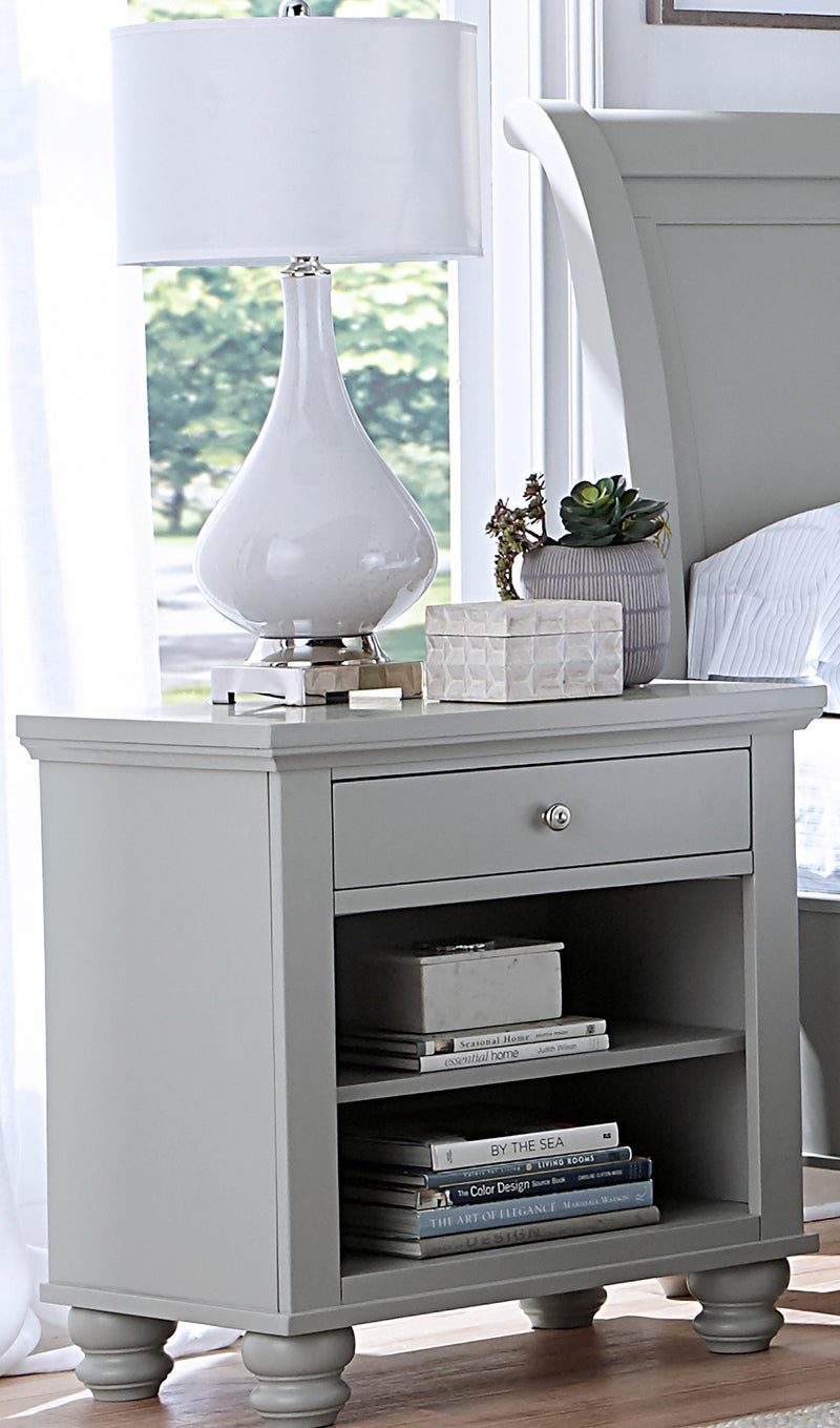 Aspenhome Cambridge 1 Drawer Nightstand in Grey - Furniture City (CA)l