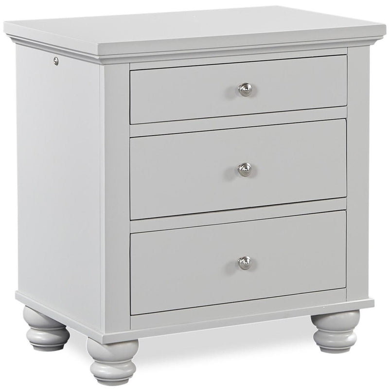 Aspenhome Cambridge 3 Drawer Liv360 Nightstand in Grey - Furniture City (CA)l