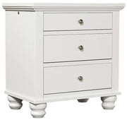 Aspenhome Cambridge 3 Drawer Liv360 Nightstand in White - Furniture City (CA)l