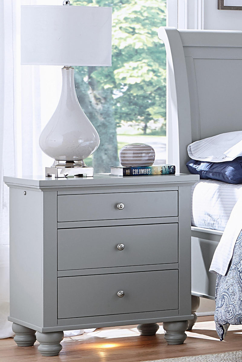 Aspenhome Cambridge 3 Drawer Liv360 Nightstand in Grey - Furniture City (CA)l