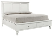 Aspenhome Cambridge King Panel Storage Bed in White - Furniture City (CA)l