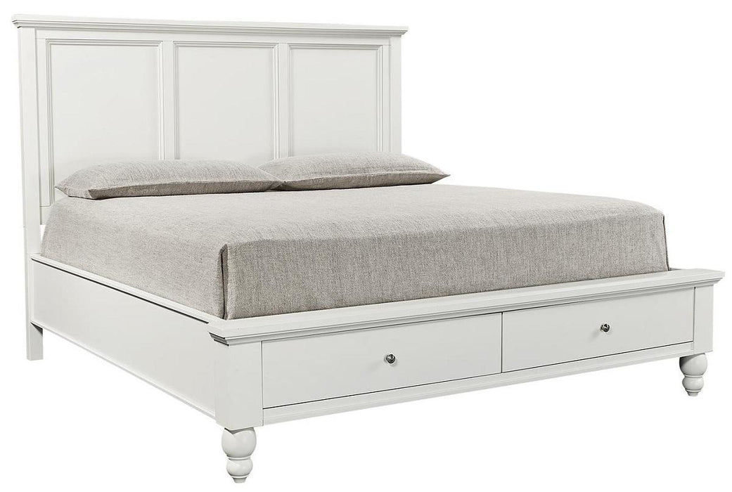 Aspenhome Cambridge King Panel Storage Bed in White