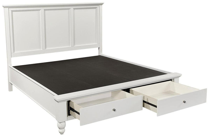 Aspenhome Cambridge California King Panel Storage Bed in White - Furniture City (CA)l