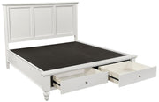 Aspenhome Cambridge King Panel Storage Bed in White - Furniture City (CA)l