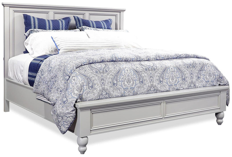 Aspenhome Cambridge California King Panel Bed in Grey - Furniture City (CA)l