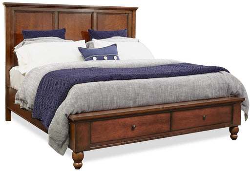 Aspenhome Cambridge King Panel Storage Bed in Brown Cherry image