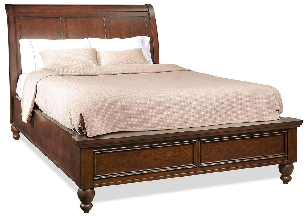 Aspenhome Cambridge Queen Sleigh Bed in Brown Cherry
