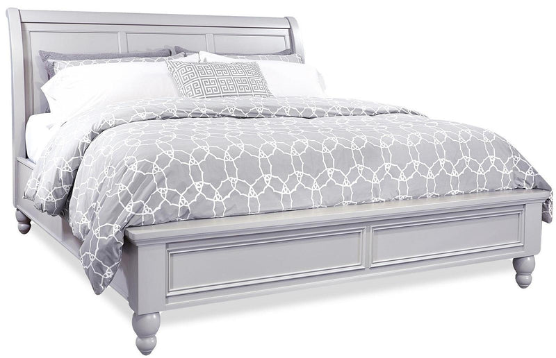 Aspenhome Cambridge Queen Sleigh Bed in Grey - Furniture City (CA)l