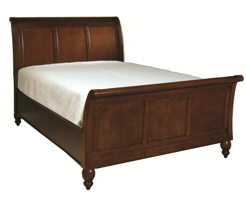 Aspenhome Cambridge Queen Sleigh Bed in Brown Cherry - Furniture City (CA)l