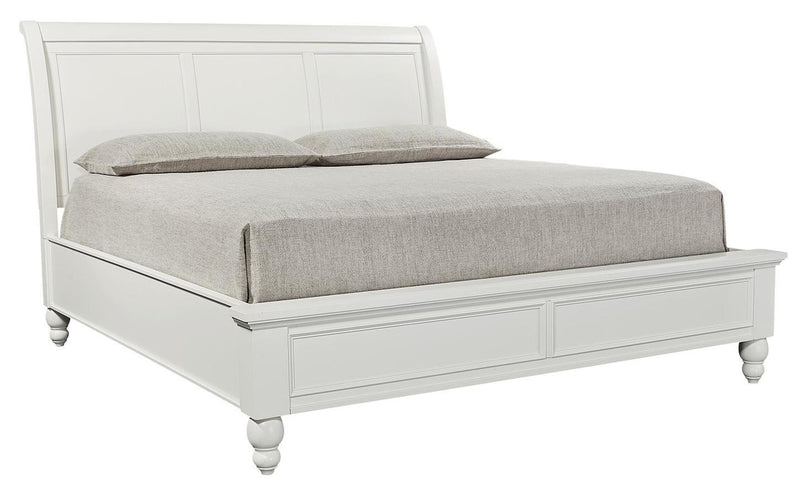 Aspenhome Cambridge King Sleigh Bed in White - Furniture City (CA)l