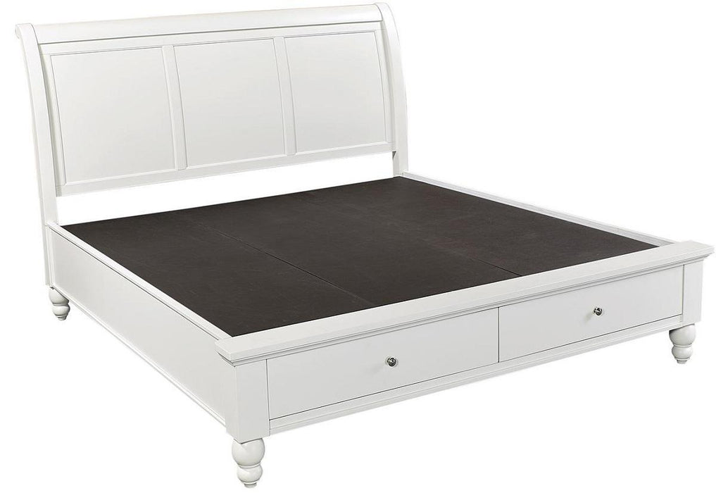 Aspenhome Cambridge Queen Sleigh Storage Bed in White