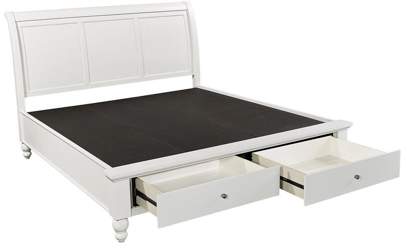 Aspenhome Cambridge California King Sleigh Storage Bed in White - Furniture City (CA)l