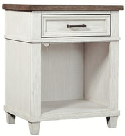 Aspenhome Caraway 1 Drawer Nightstand in Aged Ivory - Furniture City (CA)l