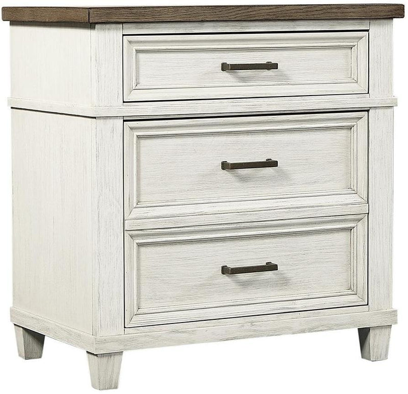 Aspenhome Caraway 2 Drawer Nightstand in Aged Ivory - Furniture City (CA)l