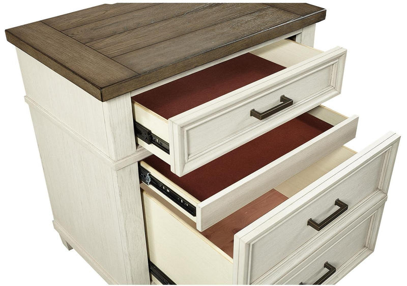 Aspenhome Caraway 2 Drawer Nightstand in Aged Ivory - Furniture City (CA)l