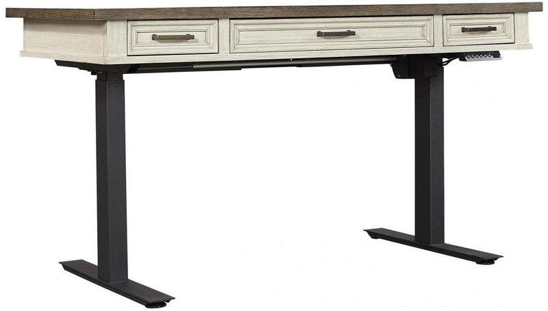 Aspenhome Caraway 60" Lift Desk Top and Base in Aged Ivory - Furniture City (CA)l