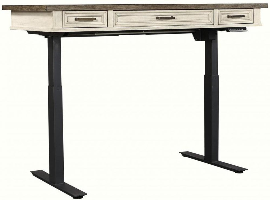 Aspenhome Caraway 60" Lift Desk Top and Base in Aged Ivory