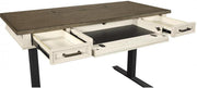 Aspenhome Caraway 60" Lift Desk Top and Base in Aged Ivory - Furniture City (CA)l