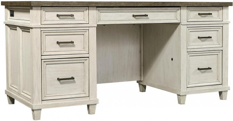Aspenhome Caraway 66" Executive Desk in Aged Ivory - Furniture City (CA)l