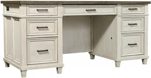 Aspenhome Caraway 66" Executive Desk in Aged Ivory image