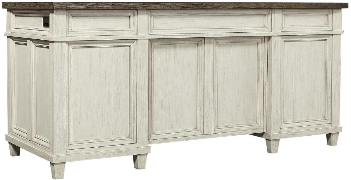 Aspenhome Caraway 66" Executive Desk in Aged Ivory