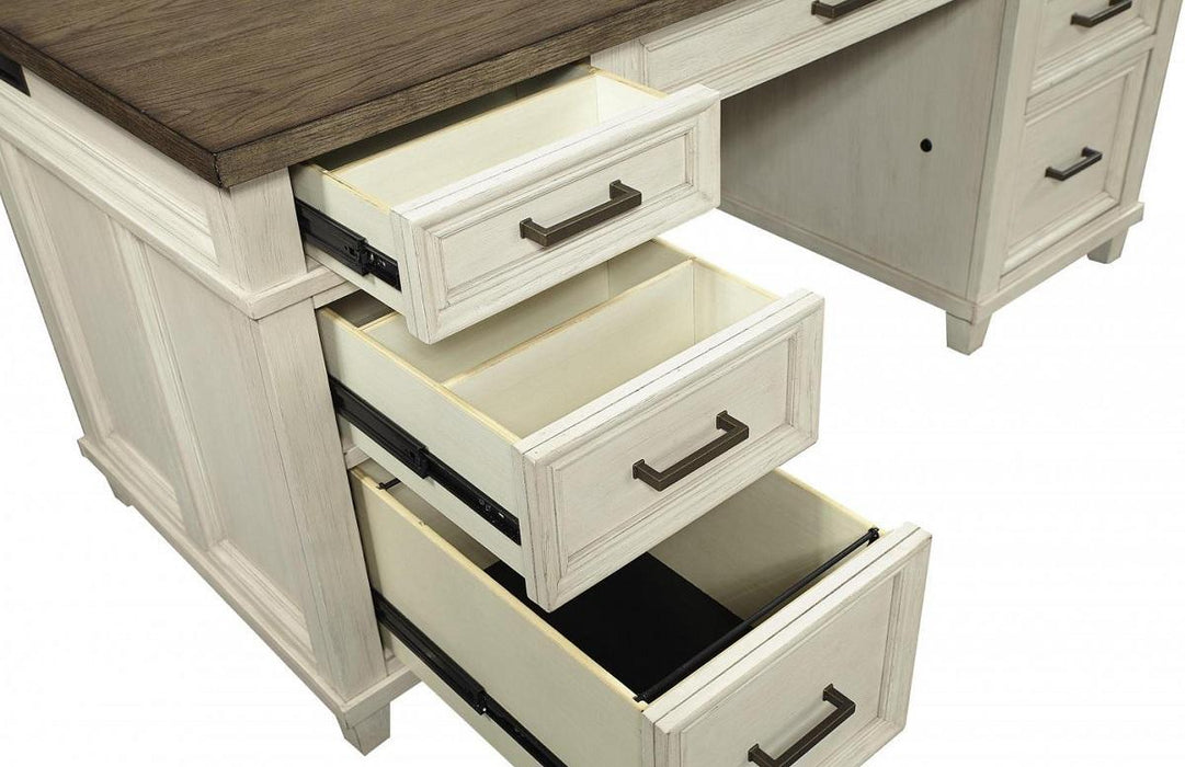 Aspenhome Caraway 66" Executive Desk in Aged Ivory