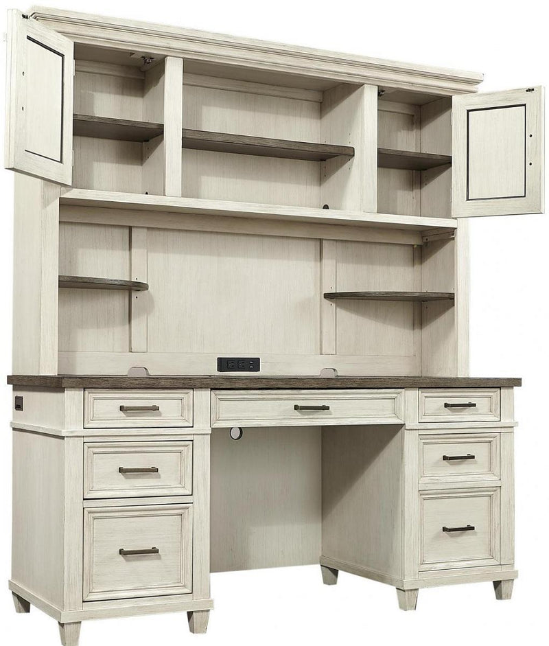 Aspenhome Caraway Credenza & Hutch in Aged Ivory - Furniture City (CA)l