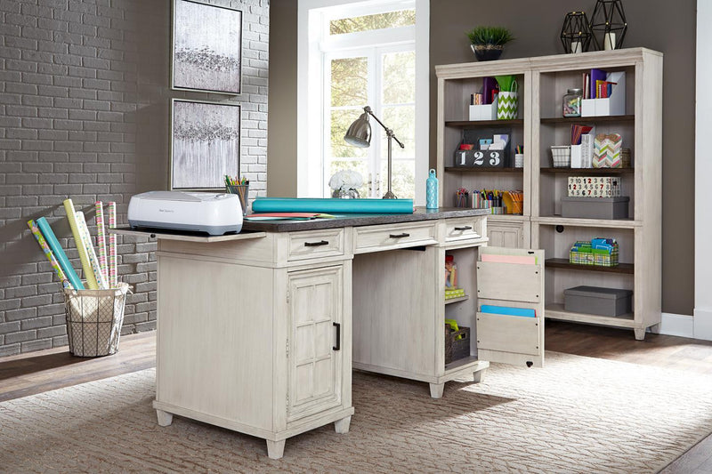 Aspenhome Caraway Door Bookcase in Aged Ivory - Furniture City (CA)l