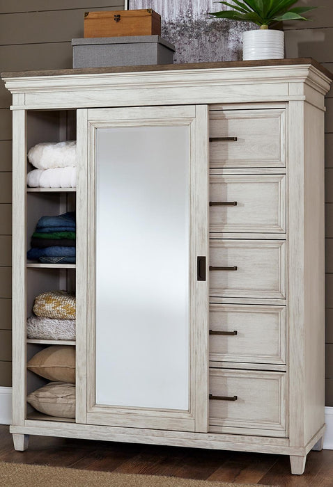 Aspenhome Caraway Sliding Door Chest in Aged Ivory