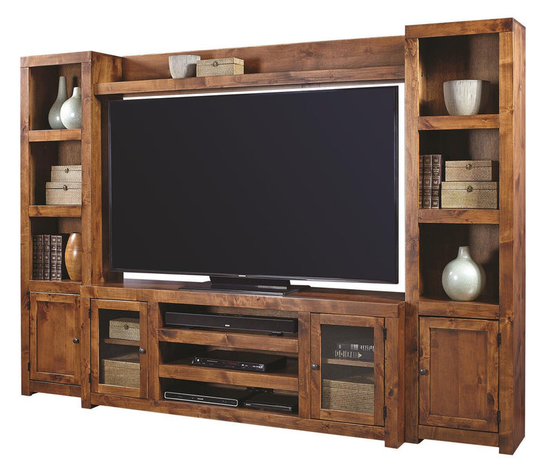 Aspenhome Contemporary Alder 72" Entertainment Wall in Fruitwood - Furniture City (CA)l