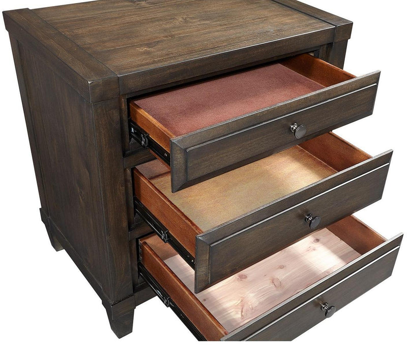 Aspenhome Easton 3 Drawer Nightstand in Burnt Umber - Furniture City (CA)l
