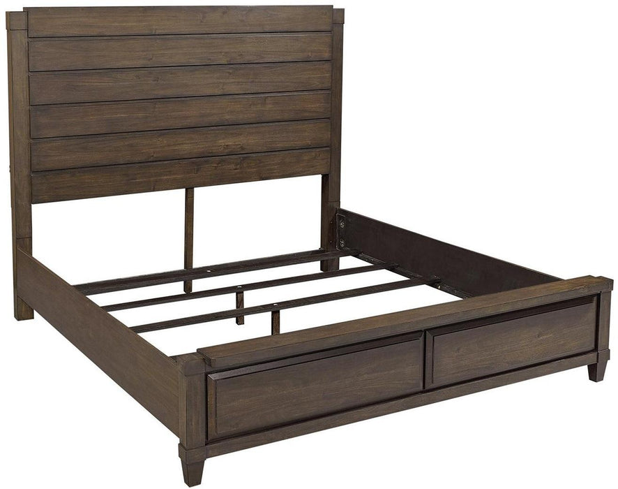 Aspenhome Easton King Panel Bed in Burnt Umber