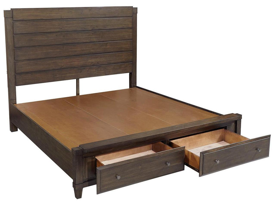 Aspenhome Easton Queen Storage Bed in Burnt Umber