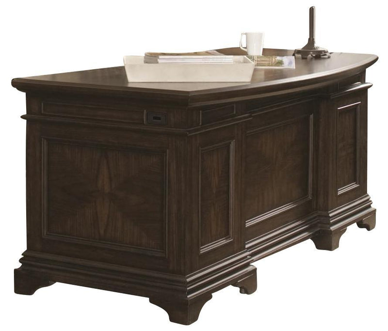 Aspenhome Essex 66" Curved Executive Desk in Molasses Brown - Furniture City (CA)l