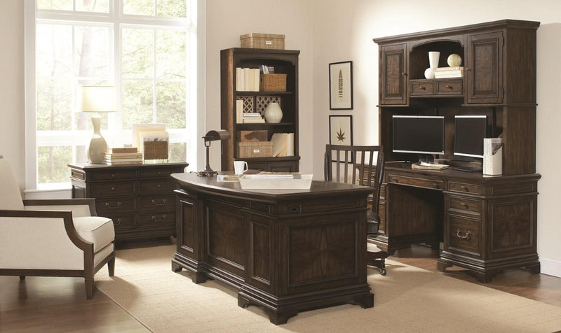 Aspenhome Essex 66" Curved Executive Desk in Molasses Brown - Furniture City (CA)l