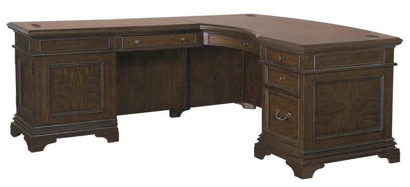 Aspenhome Essex Desk and Reversible Return in Molasses Brown - Furniture City (CA)l