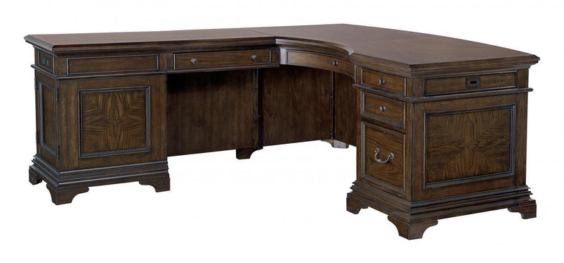 Aspenhome Essex Desk and Reversible Return in Molasses Brown - Furniture City (CA)l