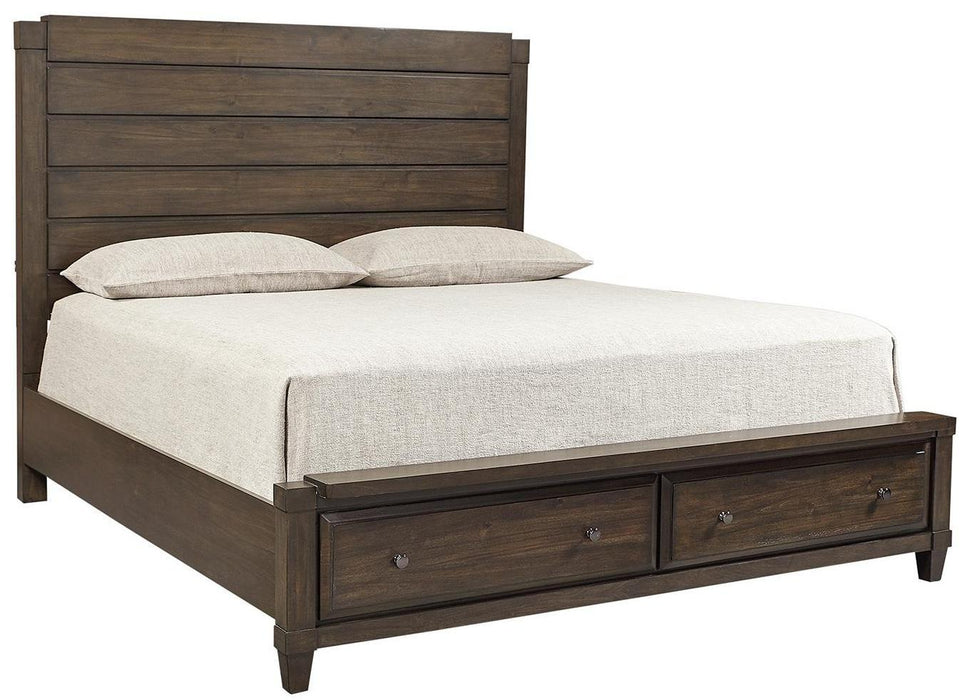 Aspenhome Easton Queen Storage Bed in Burnt Umber